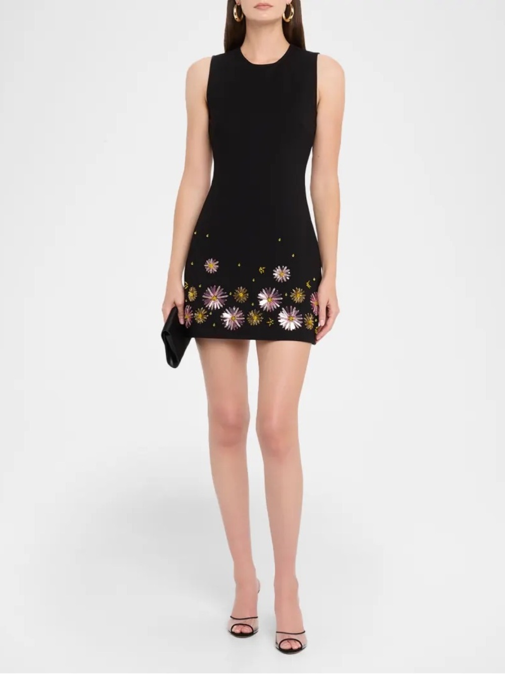 NWT STAUD Mercer Dahlia Daydream Beaded Mini Dress